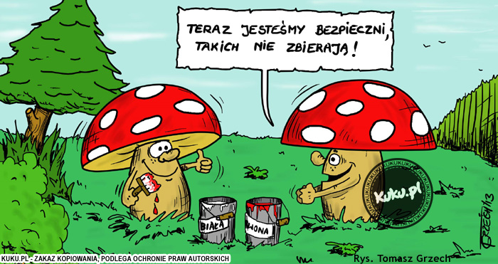 Komiks, dowcip, Żart o Bezepieczne grzyby