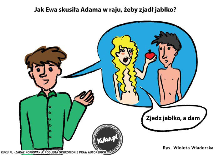 Komiks, dowcip, Żart o Jak Ewa skusiÅ‚a Adama