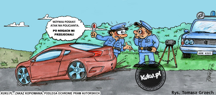 Komiks, dowcip, Żart o Atak na policjanta