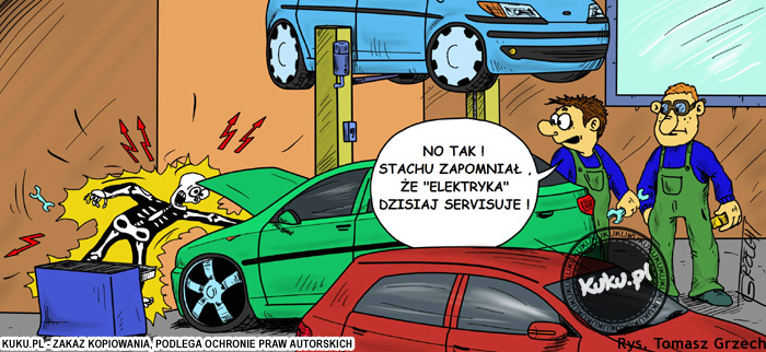 Komiks, dowcip, Żart o Auto z napÄ™dem elektrycznym