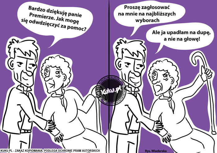 Komiks, dowcip, Żart o Babcia i premier