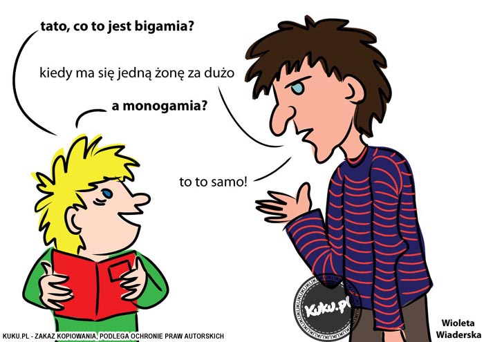 Komiks, dowcip, Żart o Bigamia, a monogamia