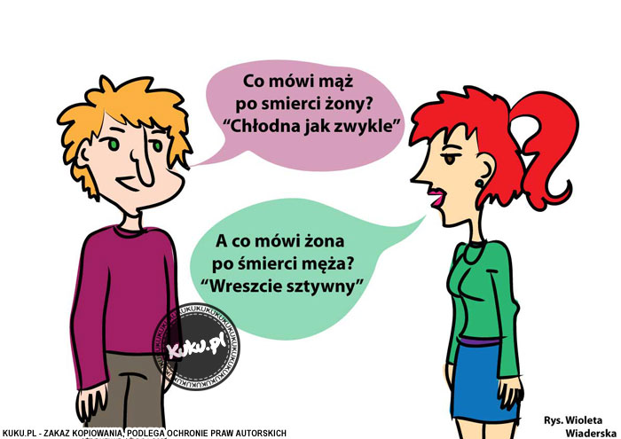 Komiks, dowcip, Żart o Czarny humor maÅ‚Å¼eÅ„ski