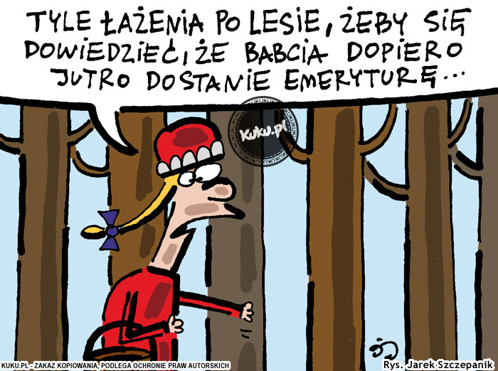 Komiks, dowcip, Żart o Czerwony Kapturek