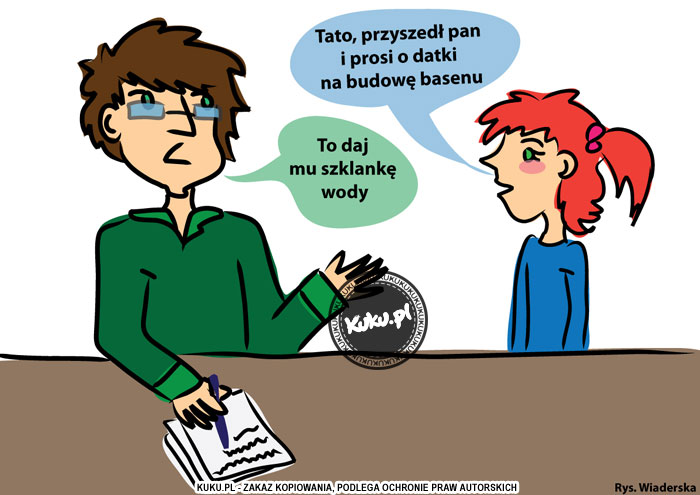 Komiks, dowcip, Żart o Datek na budowÄ™ basenu