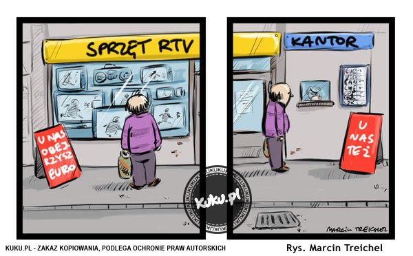 Komiks, dowcip, Żart o Euro i kantor