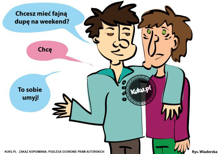 Komiks, dowcip, Żart o Fajna dupa na weekend