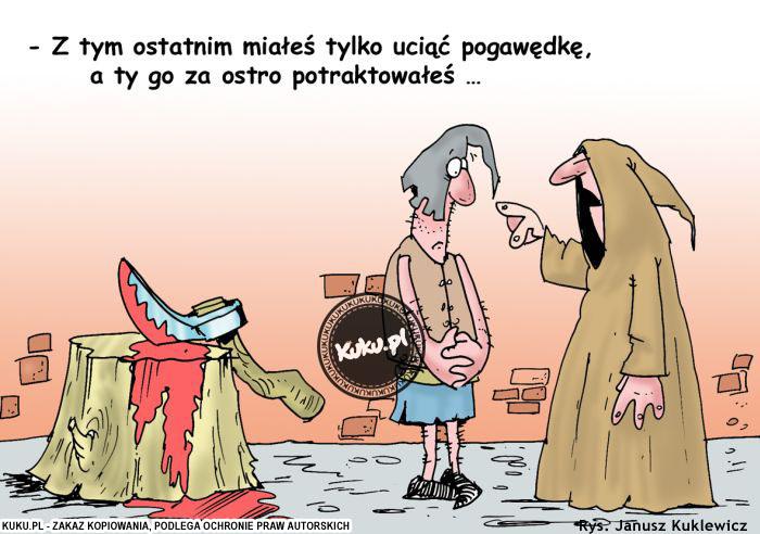 Komiks, dowcip, Żart o Gorliwy kat