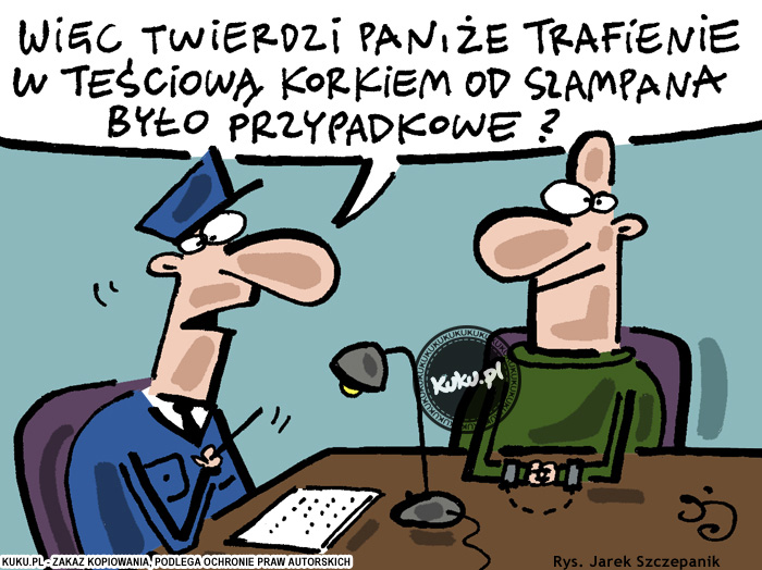 Komiks, dowcip, Żart o Korek od szampana