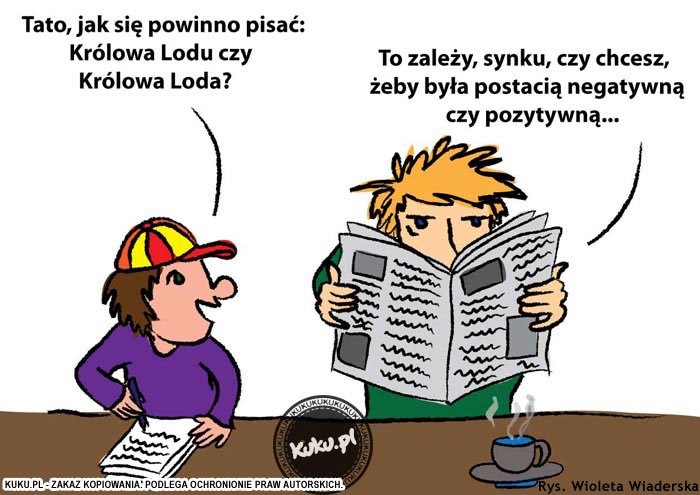 Komiks, dowcip, Żart o Królowa Lodu