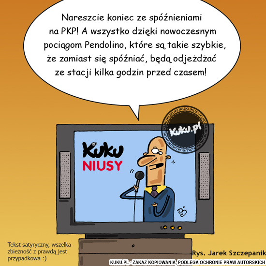 Komiks, dowcip, Żart o Kuku Newsy - Pendolino