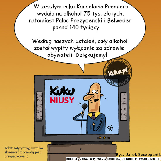 Komiks, dowcip, Żart o Kuku Niusy - alkohol