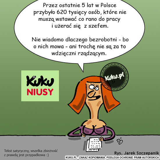 Komiks, dowcip, Żart o Kuku Niusy - bezrobocie