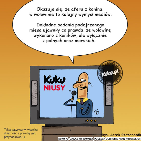 Komiks, dowcip, Żart o Kuku Niusy - konina