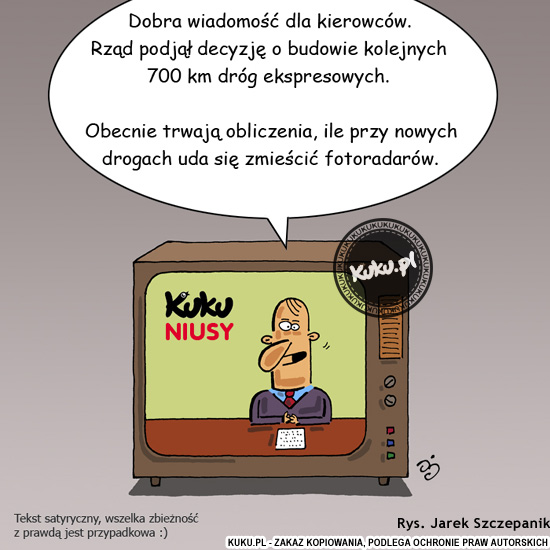 Komiks, dowcip, Żart o Kuku Niusy - nowe drogi ekspresowe