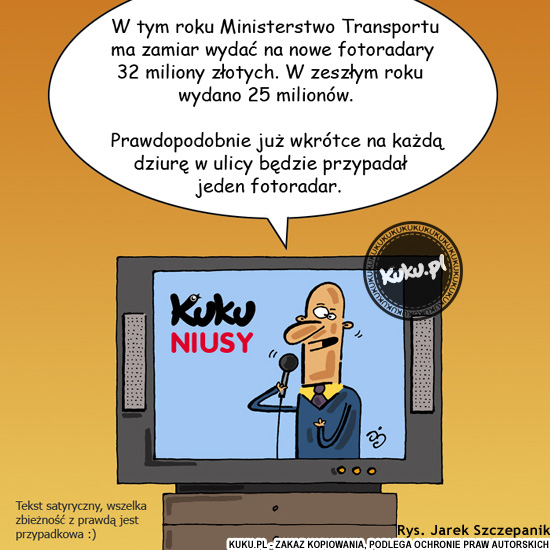 Komiks, dowcip, Żart o Kuku Niusy - nowe fotoradary