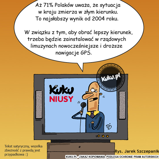 Komiks, dowcip, Żart o Kuku Niusy - nowe nawigacje w rzÄ…dowych limuzynach