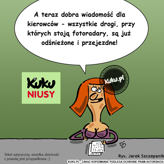 Komiks, dowcip, Żart o Kuku Niusy - odÅ›nieÅ¼one drogi