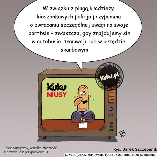 Komiks, dowcip, Żart o Kuku Niusy - plaga kradzieÅ¼y kieszonkowych