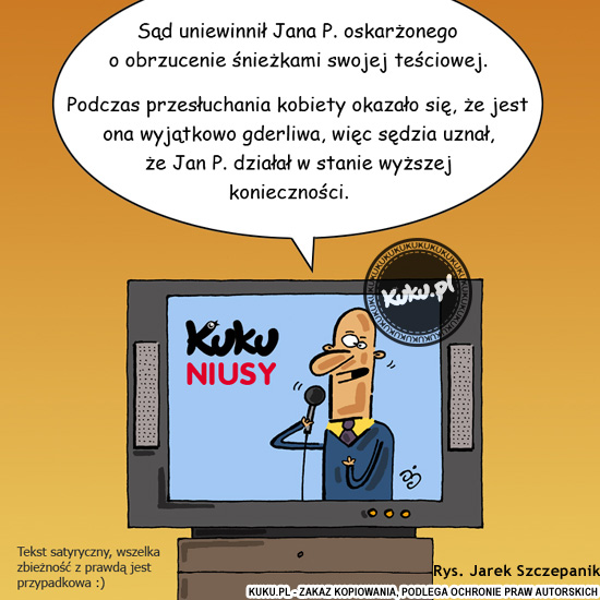 Komiks, dowcip, Żart o Kuku Niusy - uniewinniony