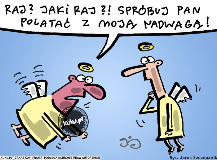 Komiks, dowcip, Żart o Latanie w raju