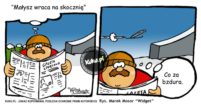 Komiks, dowcip, Żart o MaÅ‚ysz wraca na skocznie