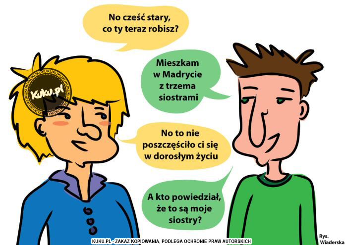 Komiks, dowcip, Żart o Mieszkam z siostrami