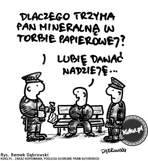 Komiks, dowcip, Żart o Mineralna w torbie