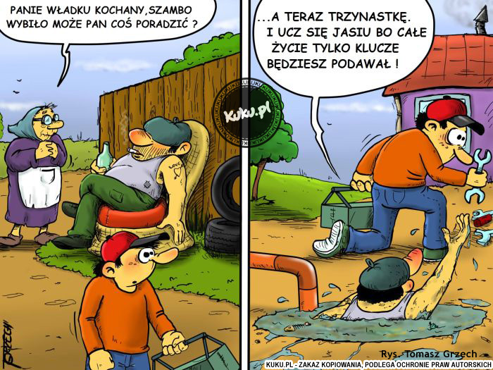 Komiks, dowcip, Żart o Mistrz i uczeÅ„.