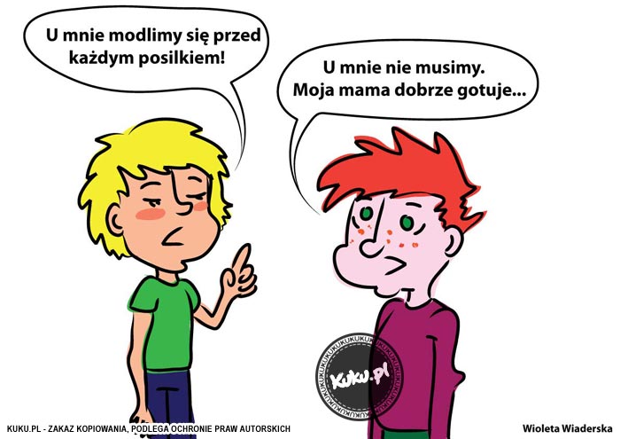 Komiks, dowcip, Żart o Modlitwa przed posiÅ‚kiem