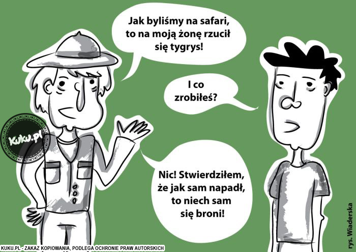 Komiks, dowcip, Żart o Na mojÄ… Å¼onÄ™ napadÅ‚ tygrys