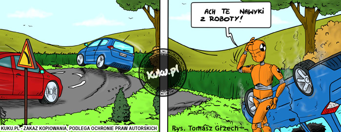 Komiks, dowcip, Żart o Nawyki z roboty