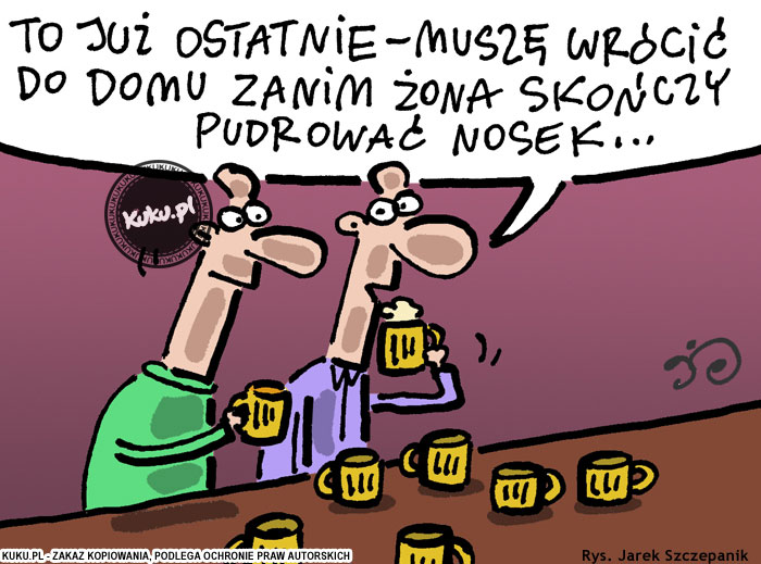 Komiks, dowcip, Żart o Ostatnie piwo