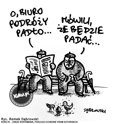 Komiks, dowcip, Żart o PadÅ‚o biuro podrÃ³Å¼y