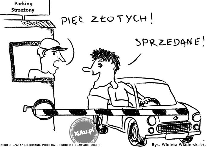 Komiks, dowcip, Żart o Parking strzeÅ¼ony