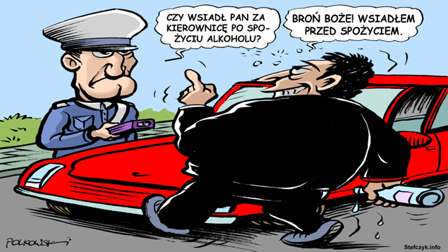 Komiks, dowcip, Żart o Pijany kierowca