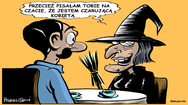 Komiks, dowcip, Żart o PisaÅ‚am na czacie