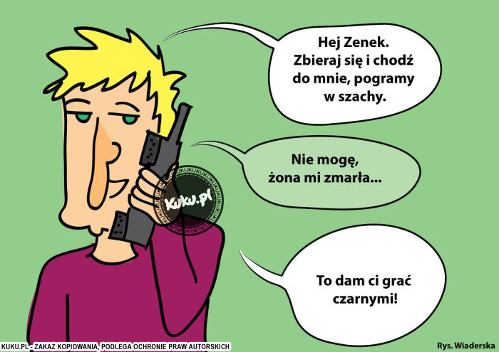 Komiks, dowcip, Żart o PrzyjdÅº pogramy w szachy