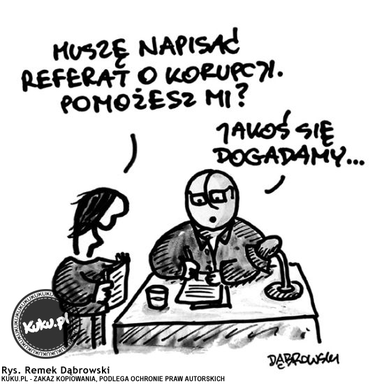 Komiks, dowcip, Żart o Referat o korupcji