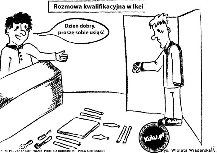 Komiks, dowcip, Żart o Rozmowa kwalifikacyjna w Ikei