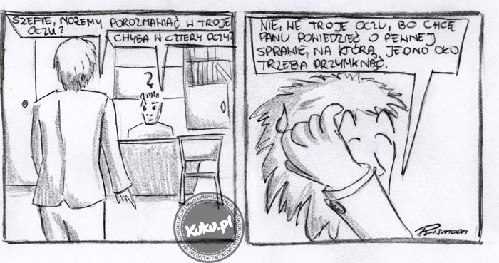 Komiks, dowcip, Żart o Rozmowa w cztery oczy z szefem