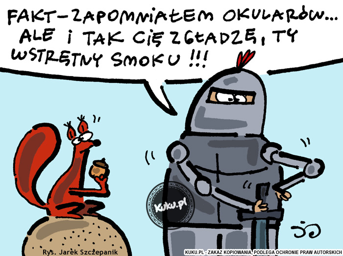 Komiks, dowcip, Żart o Rycerz bez okularÃ³w