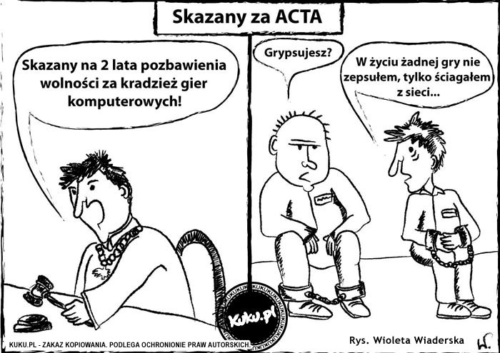 Komiks, dowcip, Żart o Skazany za ACTA