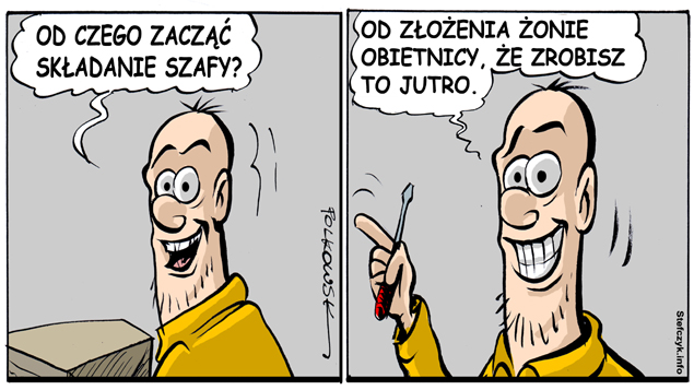 Komiks, dowcip, Żart o SkÅ‚adanie szafy