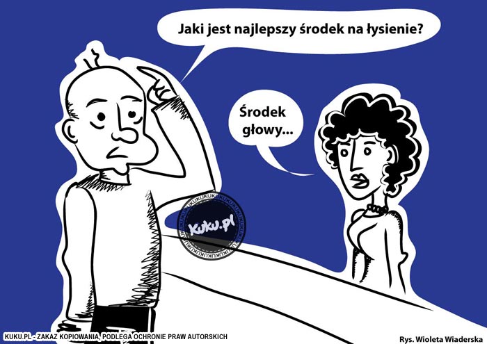 Komiks, dowcip, Żart o Åšrodek na Å‚ysienie