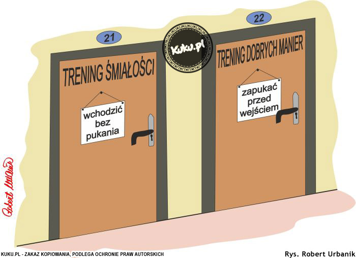 Komiks, dowcip, Żart o Trening Å›miaÅ‚oÅ›ci i trening dobrych manier