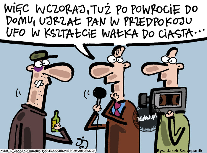 Komiks, dowcip, Żart o Ufo w domu