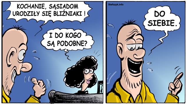 Komiks, dowcip, Żart o UrodziÅ‚y siÄ™ bliÅºniaczki