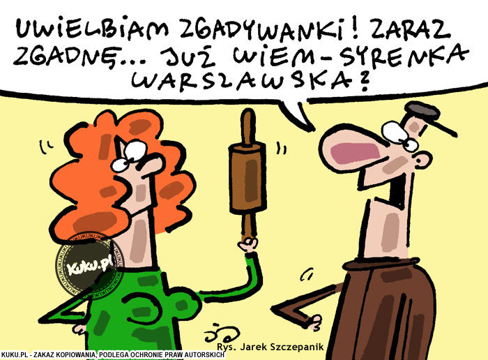 Komiks, dowcip, Żart o Uwielbiam zgadywanki