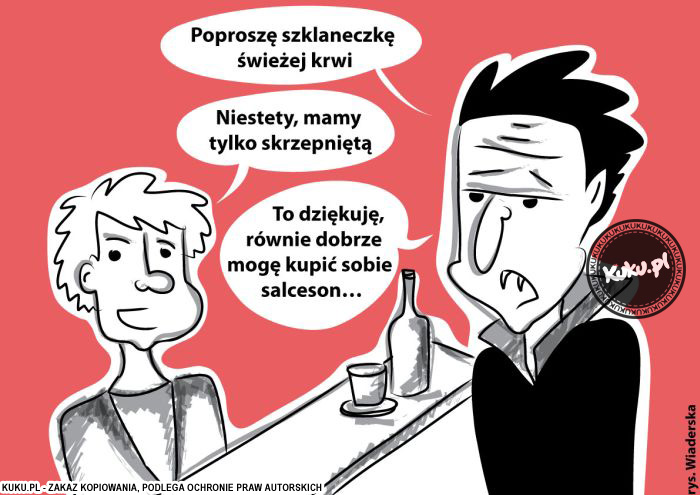 Komiks, dowcip, Żart o Wampir w restauracji